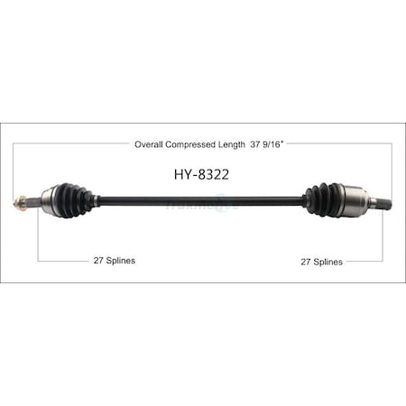 Surtrack Axle Cv Axle Shaft, Hy-8322 HY-8322
